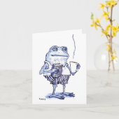 Blue Frog Get Well Card Karte (Gelbe Blume)