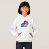 Blue frog with Santa hat. Hoodie (Vorne ganz)