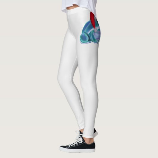 Blue frog with Santa hat. Leggings (Links)