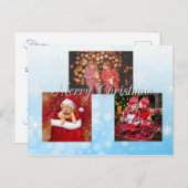 Blue Frohe Weihnachten Personalisiertes Foto Postkarte (Vorne/Hinten)