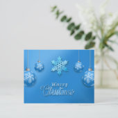 Blue Frohe Weihnachten Postkarte (Stehend Vorderseite)