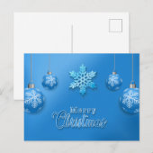 Blue Frohe Weihnachten Postkarte (Vorne/Hinten)