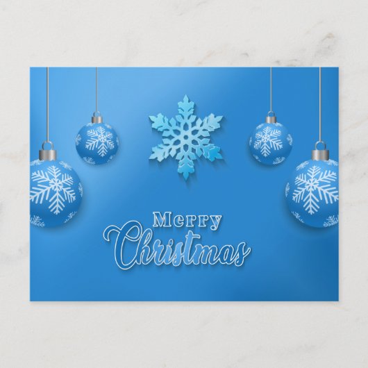 Blue Frohe Weihnachten Postkarte (Vorderseite)