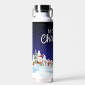 Blue Frohe Weihnachten Trinkflasche (Vorne)