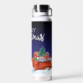 Blue Frohe Weihnachten Trinkflasche (Rückseite)