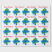 Blue Frohe Weihnachtsgeschenk Geschenkpapier (Flach)