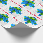 Blue Frohe Weihnachtsgeschenk Geschenkpapier (Ecke)