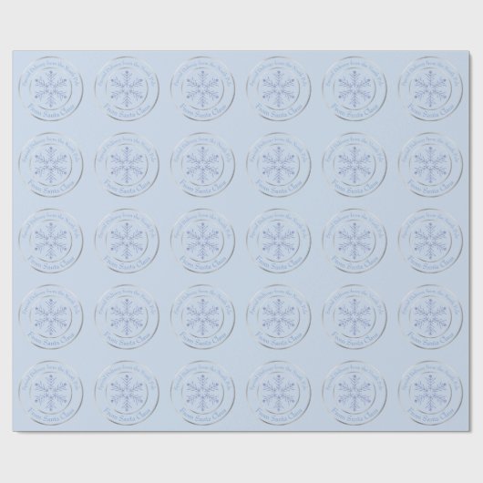 Blue from Santa Claus Glitzer Snowflake Geschenkpapier (Flach)