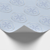 Blue from Santa Claus Glitzer Snowflake Geschenkpapier (Ecke)