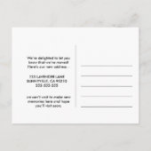 Blue Front Door Änderung der Adresse, die wir vers Ankündigungspostkarte (Rückseite)