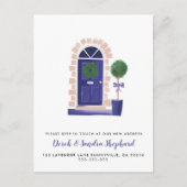 Blue Front Door Änderung der Adresse, die wir vers Ankündigungspostkarte (Vorderseite)