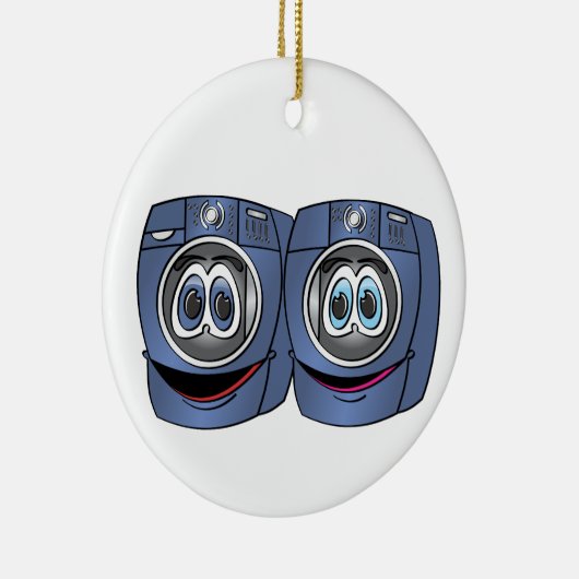 Blue Front Load Waser Trockner Cartoon Keramik Ornament (Rechts)