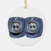 Blue Front Load Waser Trockner Cartoon Keramik Ornament (Vorne)