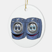 Blue Front Load Waser Trockner Cartoon Keramik Ornament (Links)