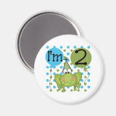 Blue Frosch 2. Geburtstag Magnet (Vorderseite/Rückseite)