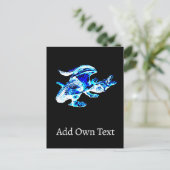 Blue Frost Dragon Feiertagspostkarte (Stehend Vorderseite)