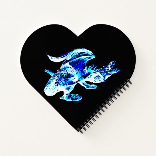 Blue Frost Dragon Heart Notebook Notizblock (Rückseite)