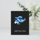 Blue Frost Dragon Postkarte (Stehend Vorderseite)