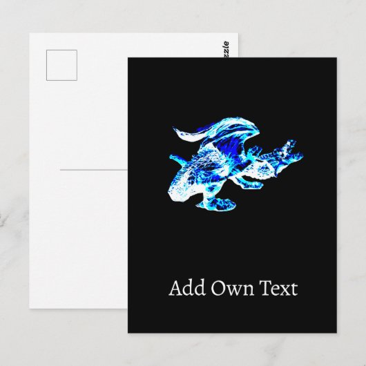 Blue Frost Dragon Postkarte (Vorne/Hinten)
