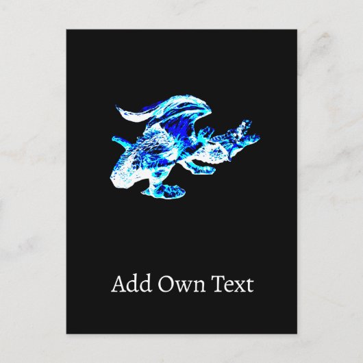 Blue Frost Dragon Postkarte (Vorderseite)