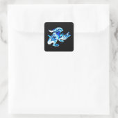 Blue Frost Dragon Quadratischer Aufkleber (Tasche)