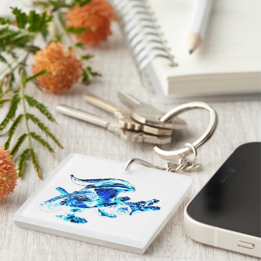 Blue Frost Dragon Schlüsselanhänger (Vorderseite rechts)