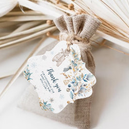 Blue Frosty Little Snowflake Clothesline Thank You Geschenkanhänger