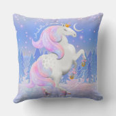 Blue Frozen Lake Unicorage Fantasy Winter Baby Kissen (Rückseite)