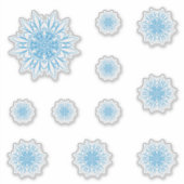 Blue Frozen Snow Crystal Set Aufkleber (Vorderseite)