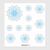 Blue Frozen Snow Crystal Set Aufkleber (Blatt)