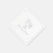 Blue Fruit Bowl Frame Wedding Napkins Serviette (Ecke)