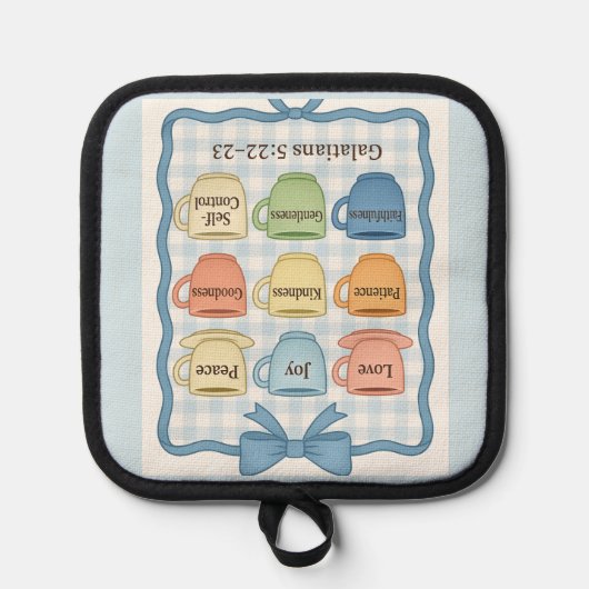 Blue Fruit of the Spirit Pot Holders Topflappen (Vorderseite)