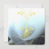 Blue Fuchsia Calla Lily Blume Wedding Einladung (Rückseite)