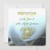 Blue Fuchsia Calla Lily Blume Wedding Einladung (Vorderseite)