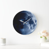 Blue Full Moon Celestial Space Astronomy Große Wanduhr (Zuhause)