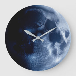 Blue Full Moon Celestial Space Astronomy Große Wanduhr