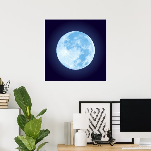 Blue Full Moon Poster (Heimbüro)