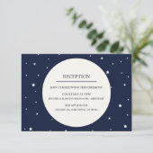 Blue Full Moon Star Hochzeitsempfang Mitternacht Einladung (Stehend Vorderseite)