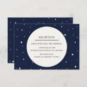 Blue Full Moon Star Hochzeitsempfang Mitternacht Einladung (Vorne/Hinten)