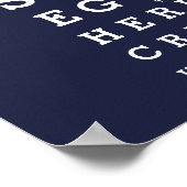 Blue Fun Eyesight Chart Custom Message Poster (Ecke)