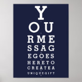 Blue Fun Eyesight Chart Custom Message Poster (Vorne)