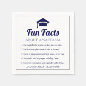 Blue Fun Facts Class of 2022 Graduation Cap Serviette (Vorderseite)