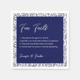Blue Fun Facts Cocktail Napkins Serviette