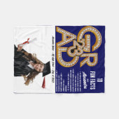 Blue Fun Fakten & Foto 2023 Grad Abschluss Fleecedecke (Vorderseite (Horizontal))