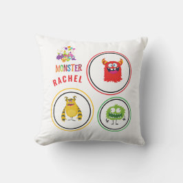 Blue FUN Monster KIDS Child Name Kissen