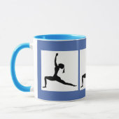 Blue 'Fun Yoga Designs' Combo Coffee Tasse/ Cup Tasse (Links)