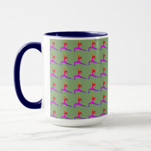 Blue 'Fun Yoga Designs' Combo Coffee Tasse/ Cup Tasse