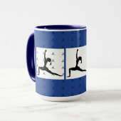 Blue - Fun Yoga Designs Combo Kaffee Tasse/ Cup Tasse (Vorderseite Links)