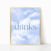 Blue Funkelnd Clouds Drinks Tafelzeichen Poster