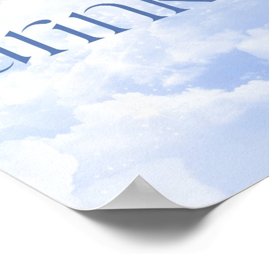 Blue Funkelnd Clouds Drinks Tafelzeichen Poster (Ecke)